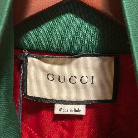 New Silk Authentic Gucci Horsebit Logo Zipper Jacket M - Picture 10 of 12